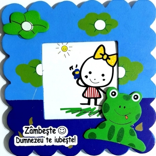 Rama foto lemn, broscuta, Zambeste, Dumnezeu te iubeste! Rama foto lemn, broscuta, Zambeste, Dumnezeu te iubeste!