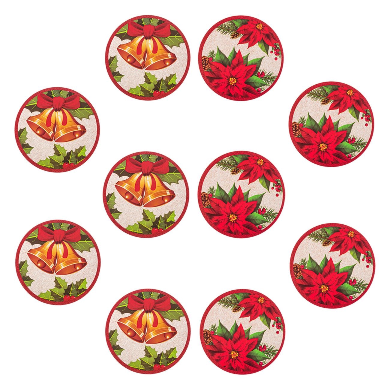 Set suport pahar din hartie - model Craciun - 10 buc Set suport pahar din hartie - model Craciun - 10 buc