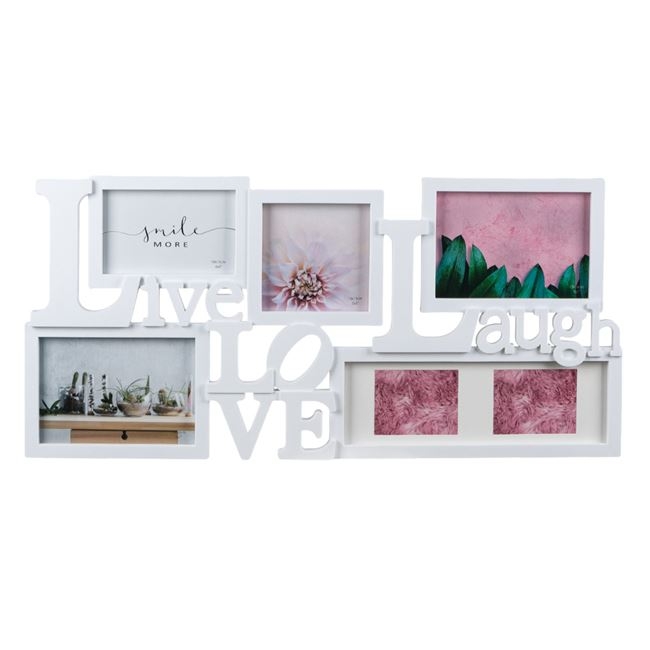 Rama foto alba - Live Love Laugh - 6 poze (63x35cm) Rama foto alba - Live Love Laugh - 6 poze (63x35cm)
