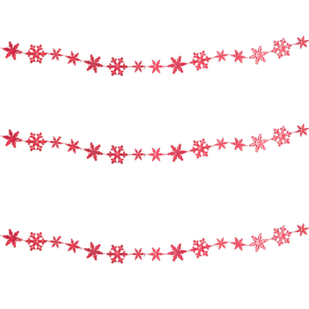 Decor pom de Crăciun - Fulgi rosii (5 m) Decor pom de Crăciun - Fulgi rosii (5 m)