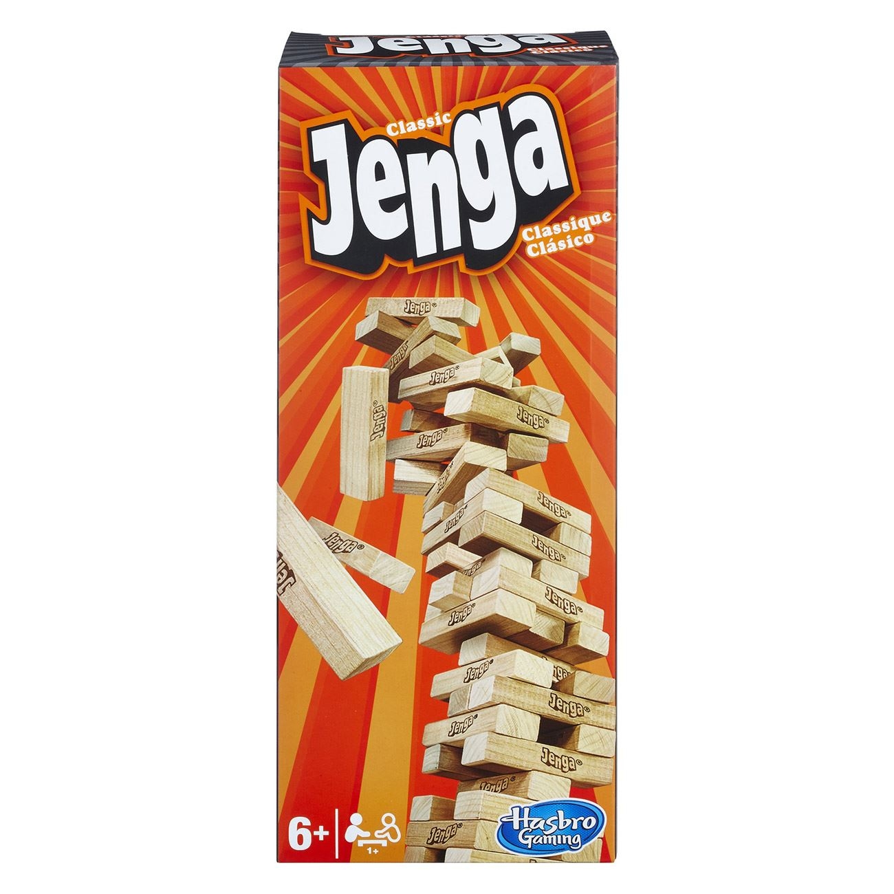 Hasbro Jenga - Joc cu cuburi din lemn pentru copii (6+) Hasbro Jenga - Joc cu cuburi din lemn pentru copii (6+)