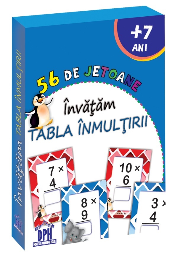56 de Jetoane - Invatam - Tabla inmultirii - Jocuri pentru copii (7+) 56 de Jetoane - Invatam - Tabla inmultirii - Jocuri pentru copii (7+)