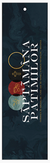 Semn de carte cu panglica visiniu - Text:  Săptămâna Patimilor Intrarea în Ierusalim | Cina cea de Taină | Vinerea Patimilor | Învierea [88]