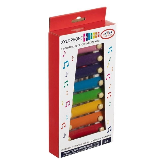 Xilofon din Lemn cu Clape Colorate Xilofon din Lemn cu Clape Colorate