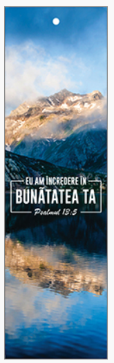 Semn de carte cu panglica alba - verset :  "Eu am încredere în bunătatea Ta." Psalmul 13:5 [08]
