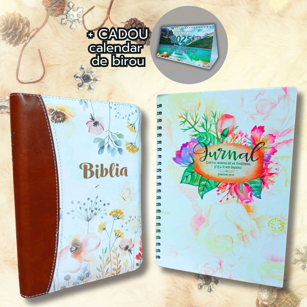 PACHET 6: Biblia + Jurnal cu versete (+ CADOU Calendar de birou)