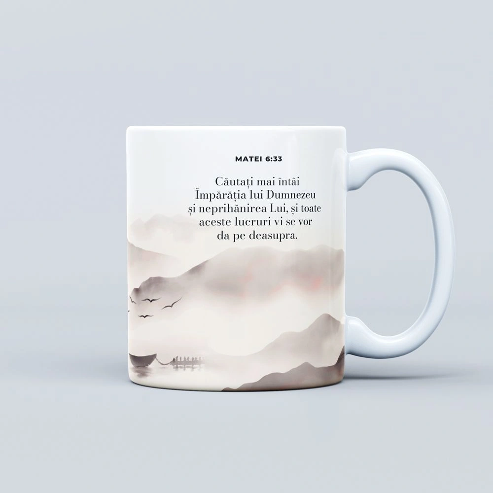 Cana cu verset biblic, cadou crestin Cautati mai intai - Matei 6:33 Cana cu verset biblic, cadou crestin Cautati mai intai - Matei 6:33