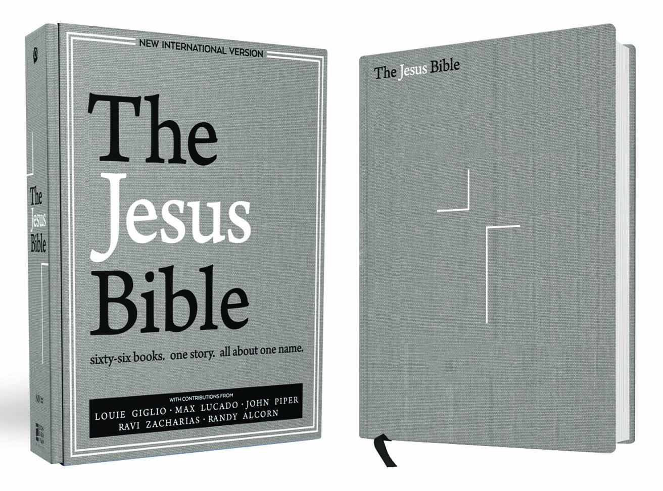 The Jesus Bible, NIV Edition, Cloth over Board, Gray Linen, Hardcover - biblie de studiu in lb. engleza