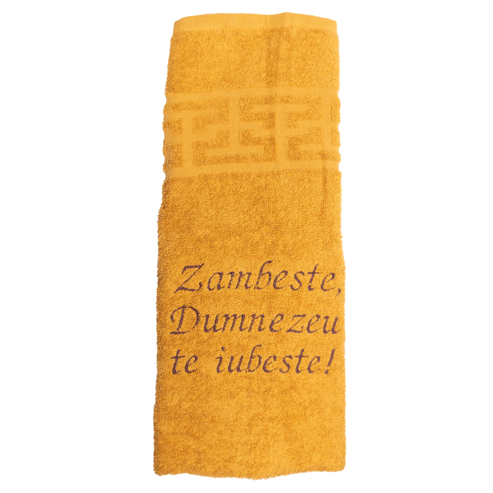 Prosop brodat - Zambeste! Dumnezeu te iubeste (maro) Prosop brodat - Zambeste! Dumnezeu te iubeste (maro)