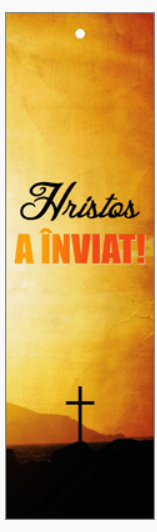 Semn de carte cu panglica galbena  - Text:  "Hristos a înviat!"   [106]