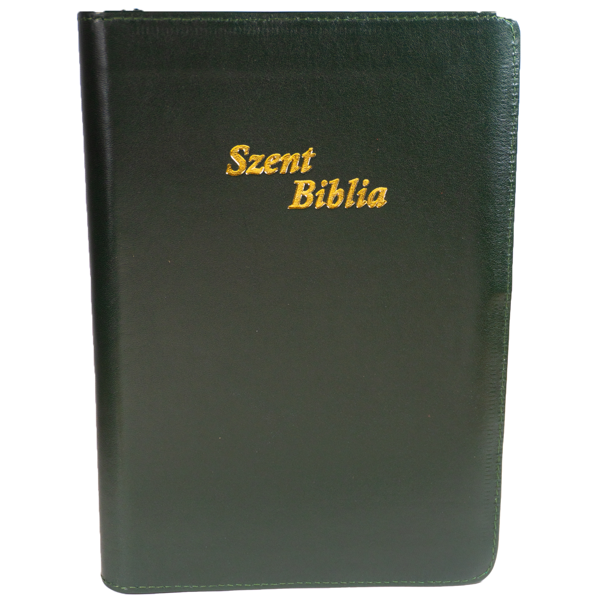 Szent Biblia, Nagy Biblia, Sötétzöld, Bőr, Cipzáros, Károli Gáspár Forditása - Biblia mare, piele in lb. maghiara [073 PF]