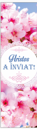 Semn de carte cu panglica roz- Text:  "Hristos a înviat!"      [115]