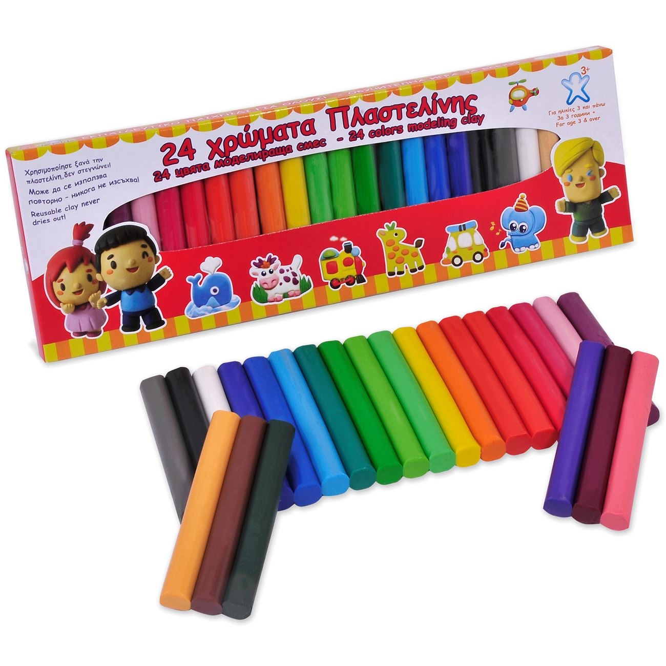 Plastilina, 24 culori - Activitati pentru copii (3+) Plastilina, 24 culori - Activitati pentru copii (3+)