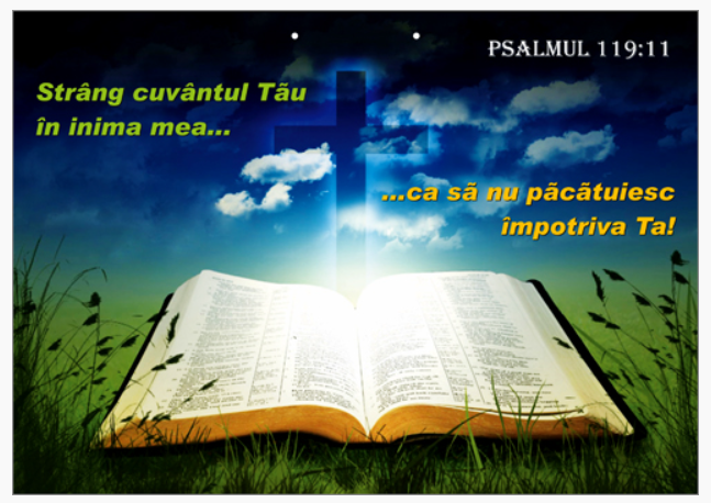 Poster cu verset A4 - "Strâng Cuvântul Tău în inima mea... ca să nu păcătuiesc împotriva Ta!" Psalmul 119:11 [39]