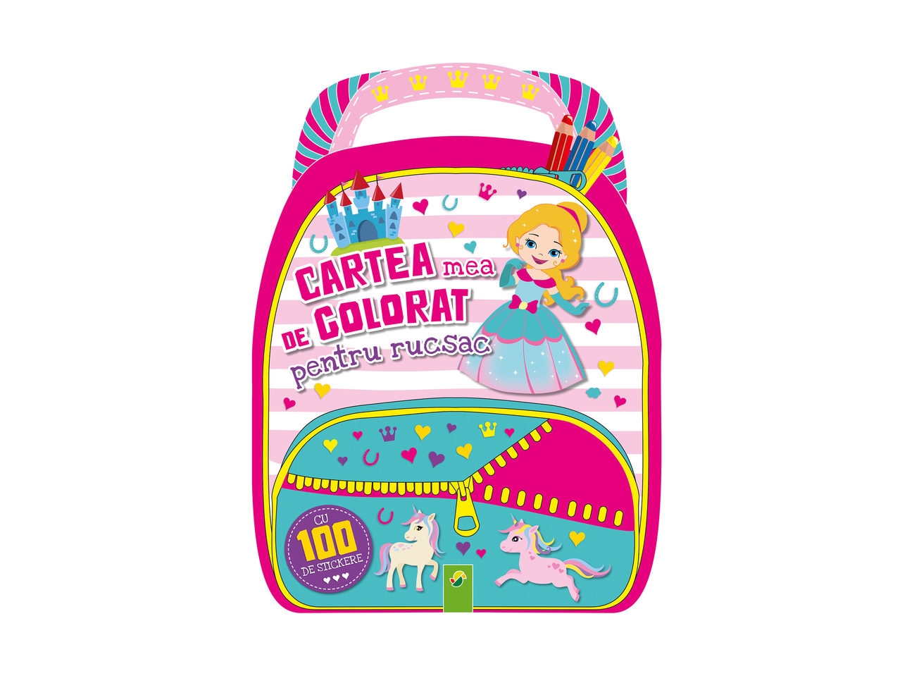 Cartea mea de colorat pentru rucsac cu 100 de stickere Cartea mea de colorat pentru rucsac cu 100 de stickere