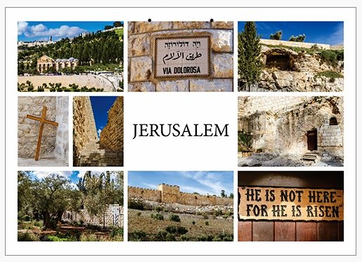 Poster cu verset A4 - Text:  Jerusalem     [177]