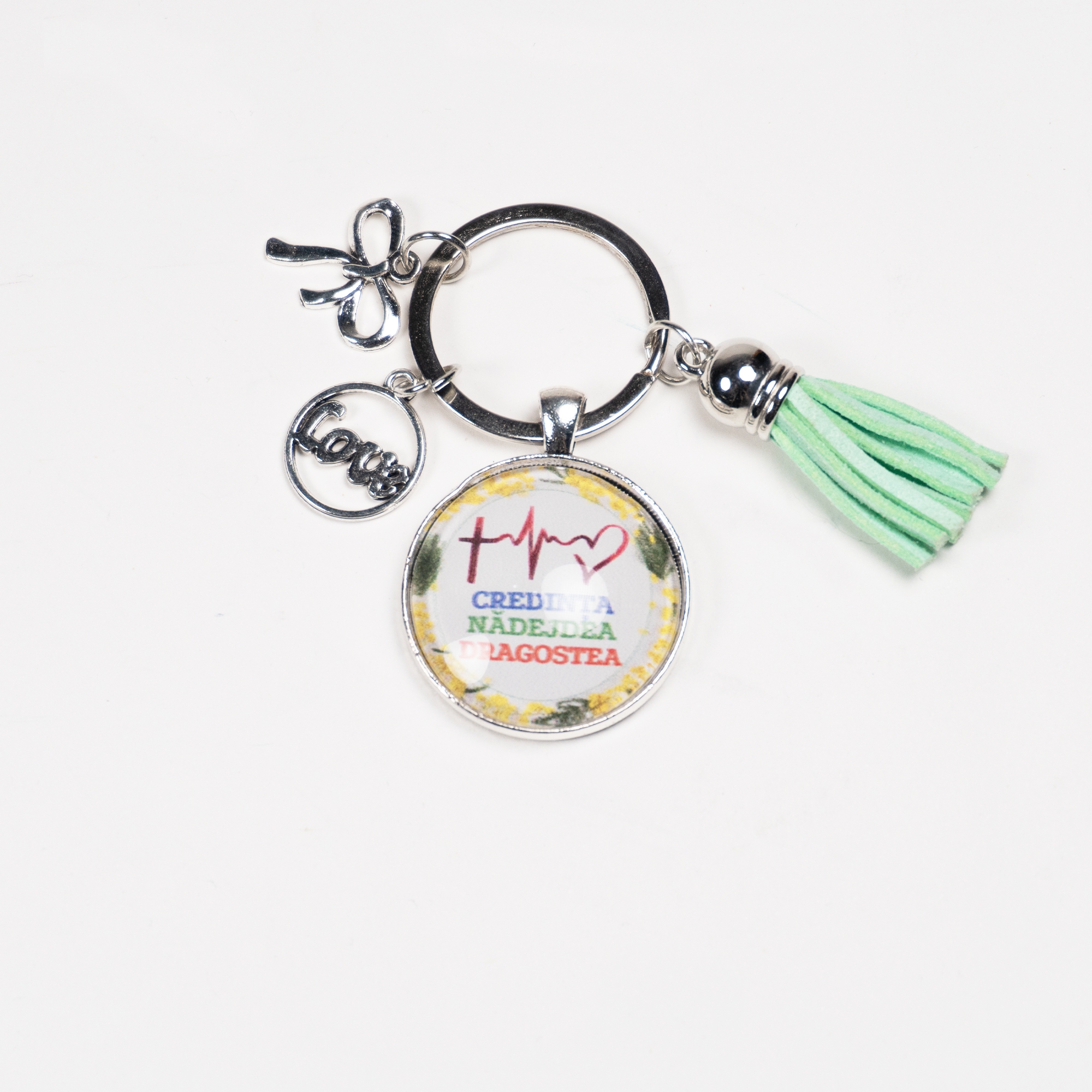 Breloc cu mesaj crestin - Credința, Nădejdea, Dragostea. Breloc cu mesaj crestin - Credința, Nădejdea, Dragostea.