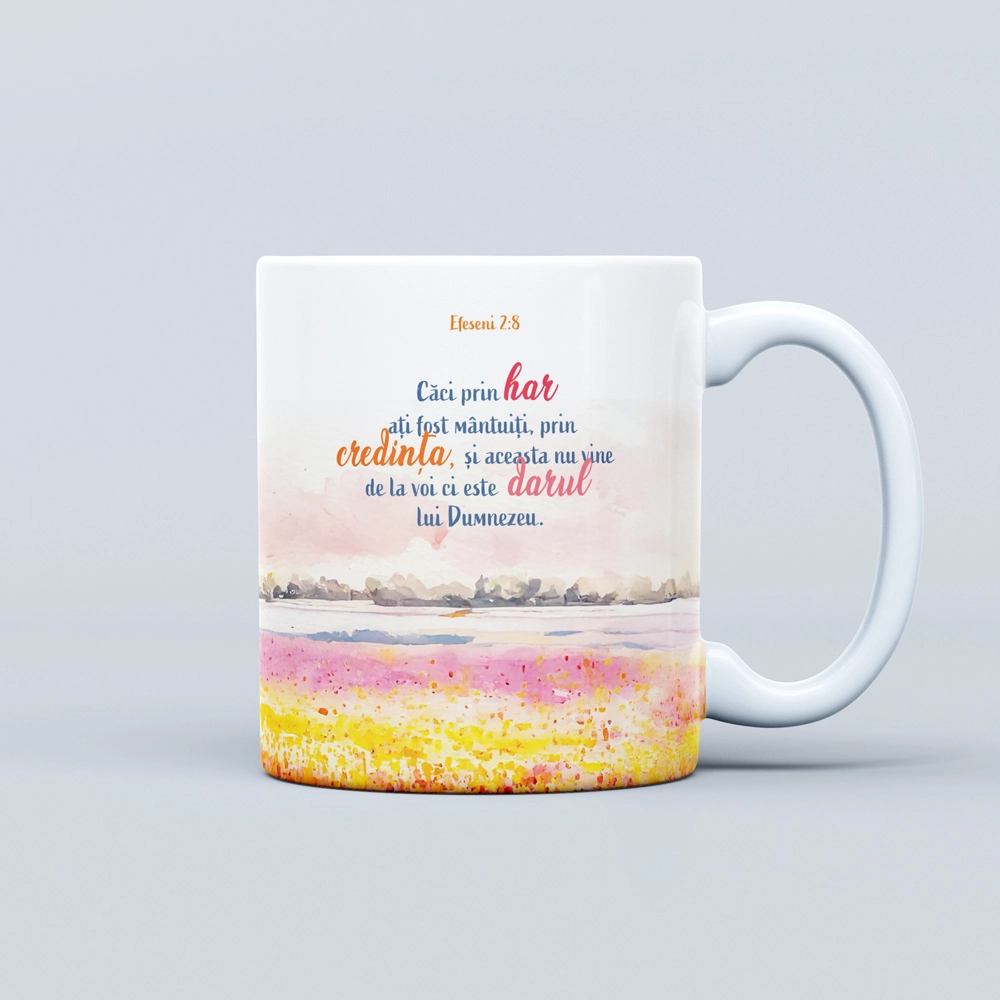 Cana cu verset biblic, cadou crestin - Efeseni 2:8
