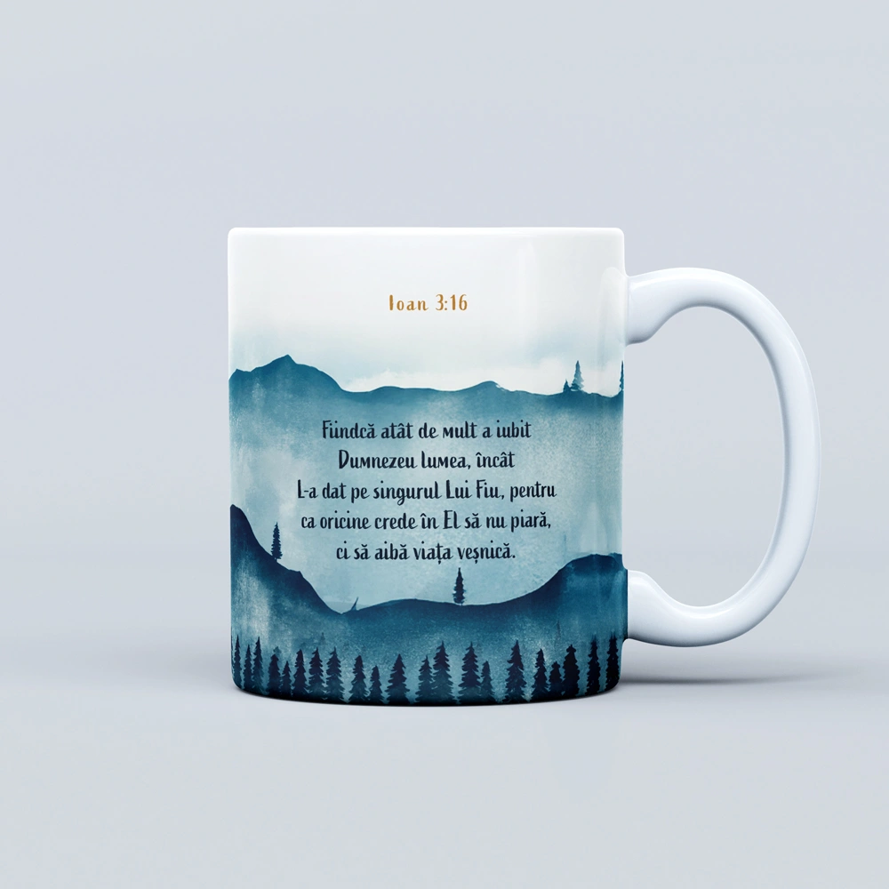 Cana cu verset biblic, cadou crestin Fiindca atat de mult - Ioan 3:16 Cana cu verset biblic, cadou crestin Fiindca atat de mult - Ioan 3:16