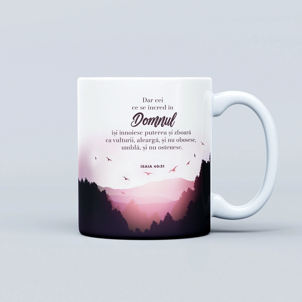 Cana cu verset biblic, cadou crestin Dar cei ce se incred - Isaia 40:31