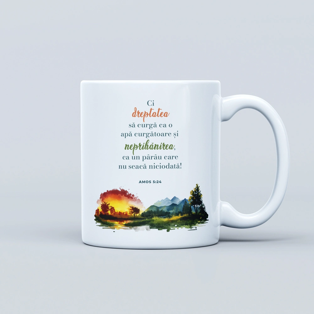 Cana cu verset biblic, cadou crestin - Amos 5:24