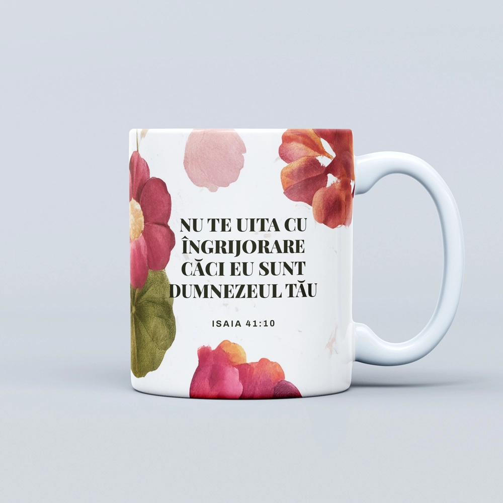 Cana cu verset biblic, cadou crestin Nu te uita - Isaia 41:10
