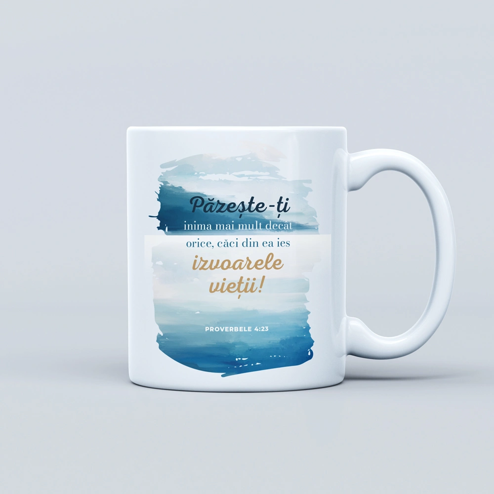 Cana cu verset biblic, cadou crestin - Proverbele 4:23 Cana cu verset biblic, cadou crestin - Proverbele 4:23