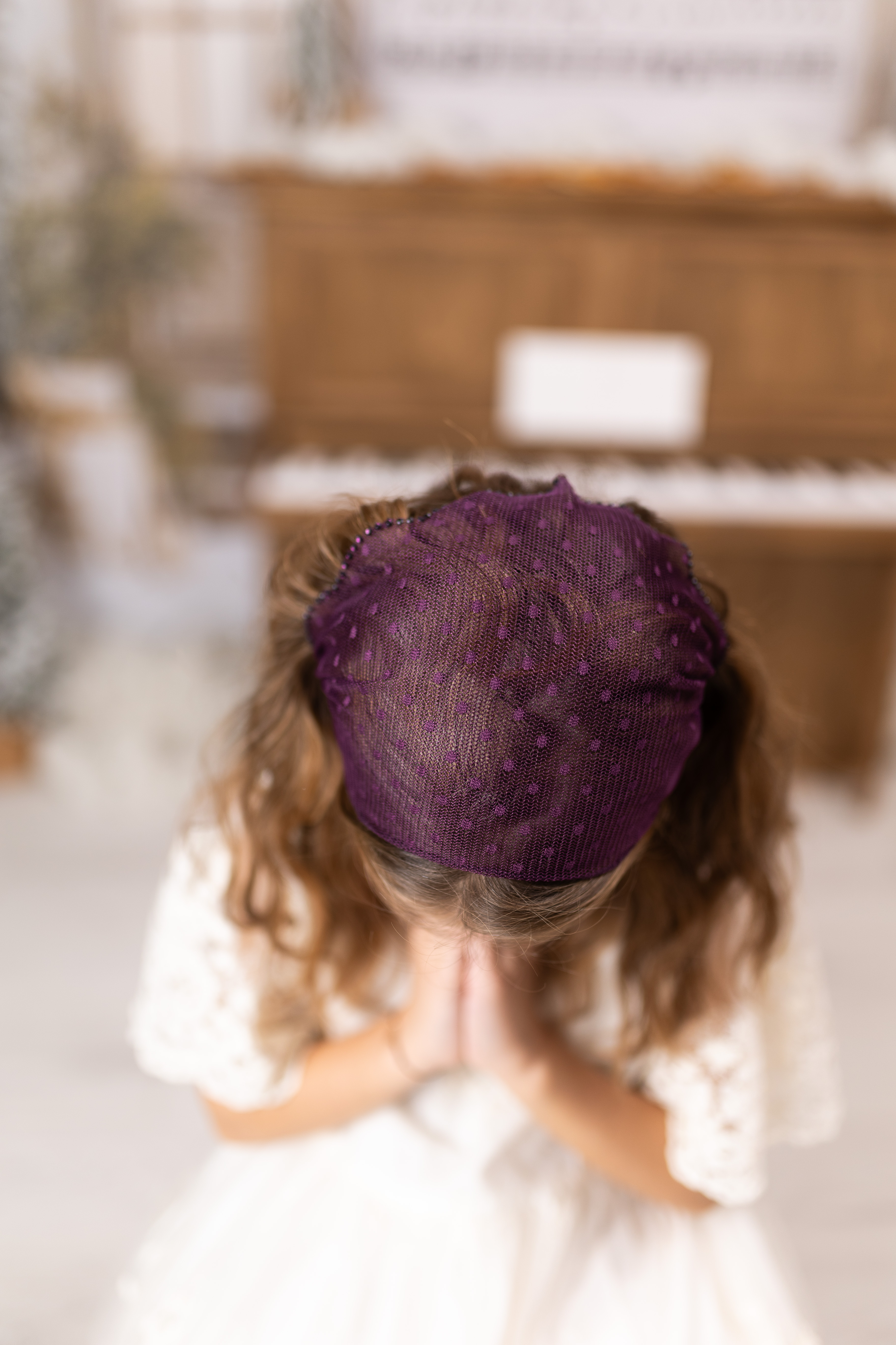 Batic din dantela - mov