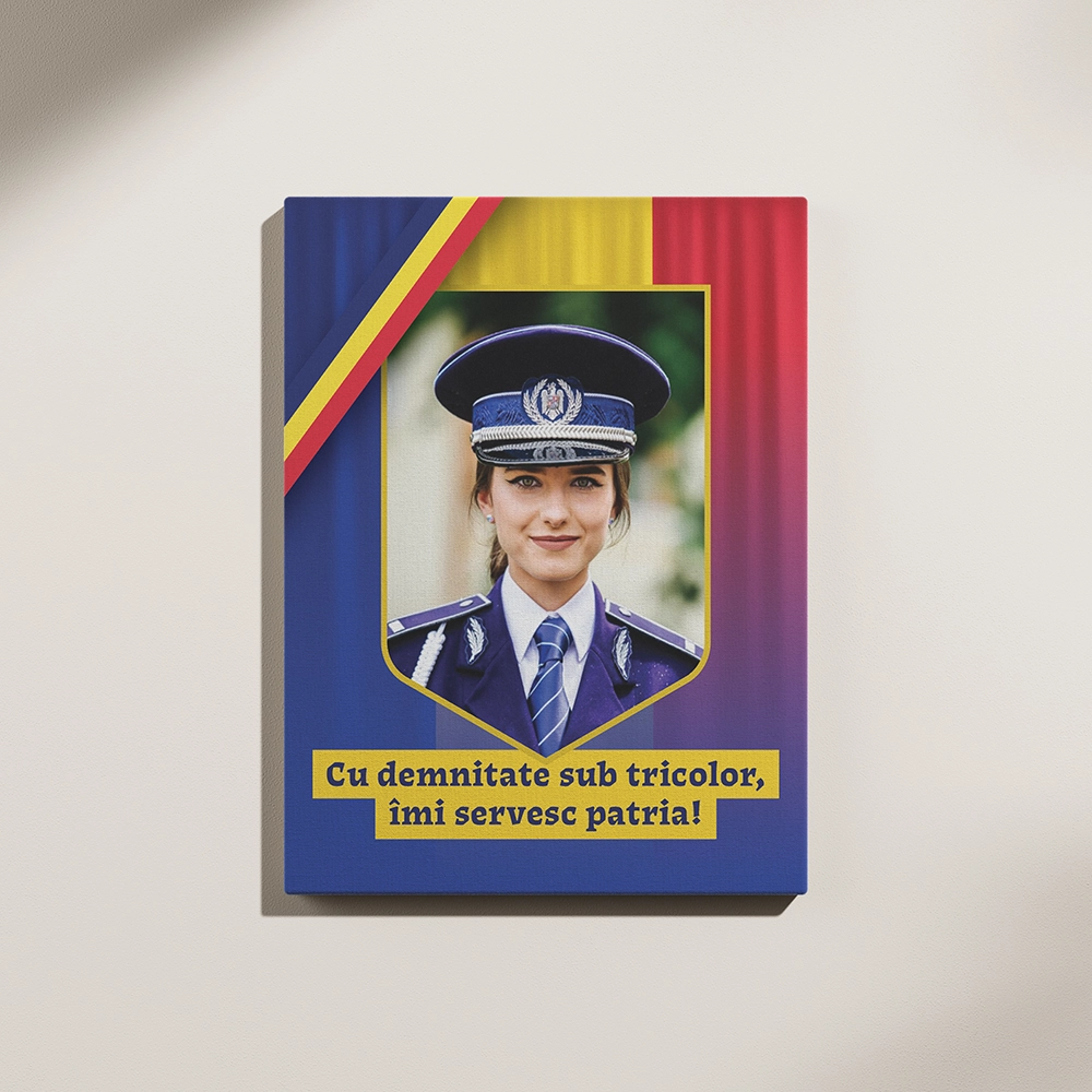 Tablou canvas politie, cadou personalizat