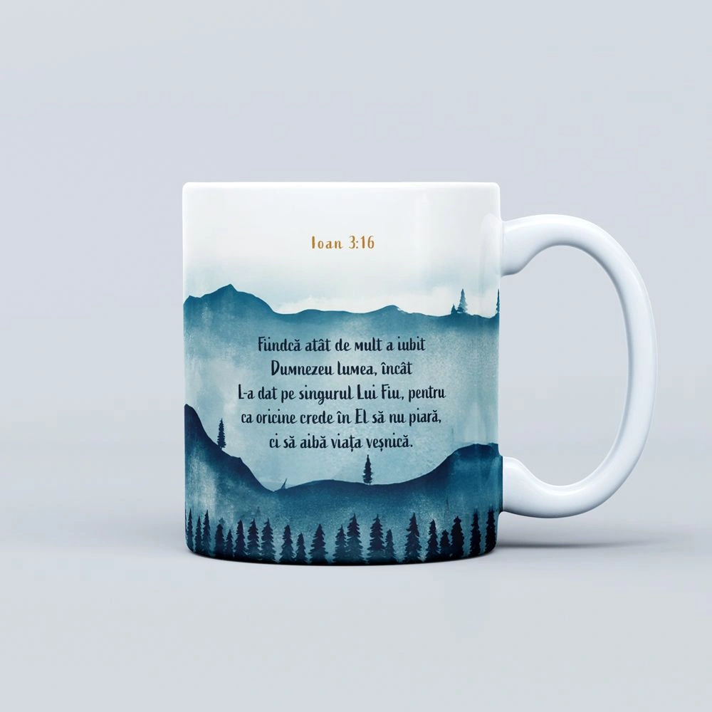 Cana cu verset biblic, cadou crestin Fiindca atat de mult a iubit - Ioan 3:16