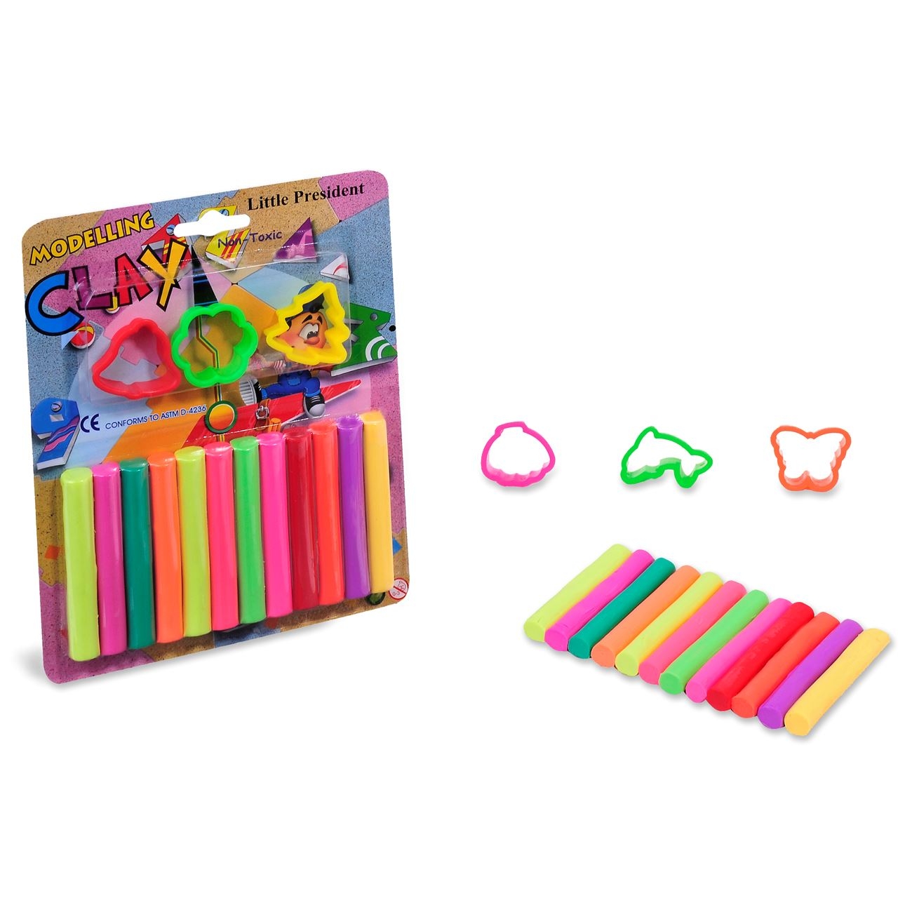 Plastilina, 12 culori + 3 matrite - Activitati pentru copii (3+) Plastilina, 12 culori + 3 matrite - Activitati pentru copii (3+)