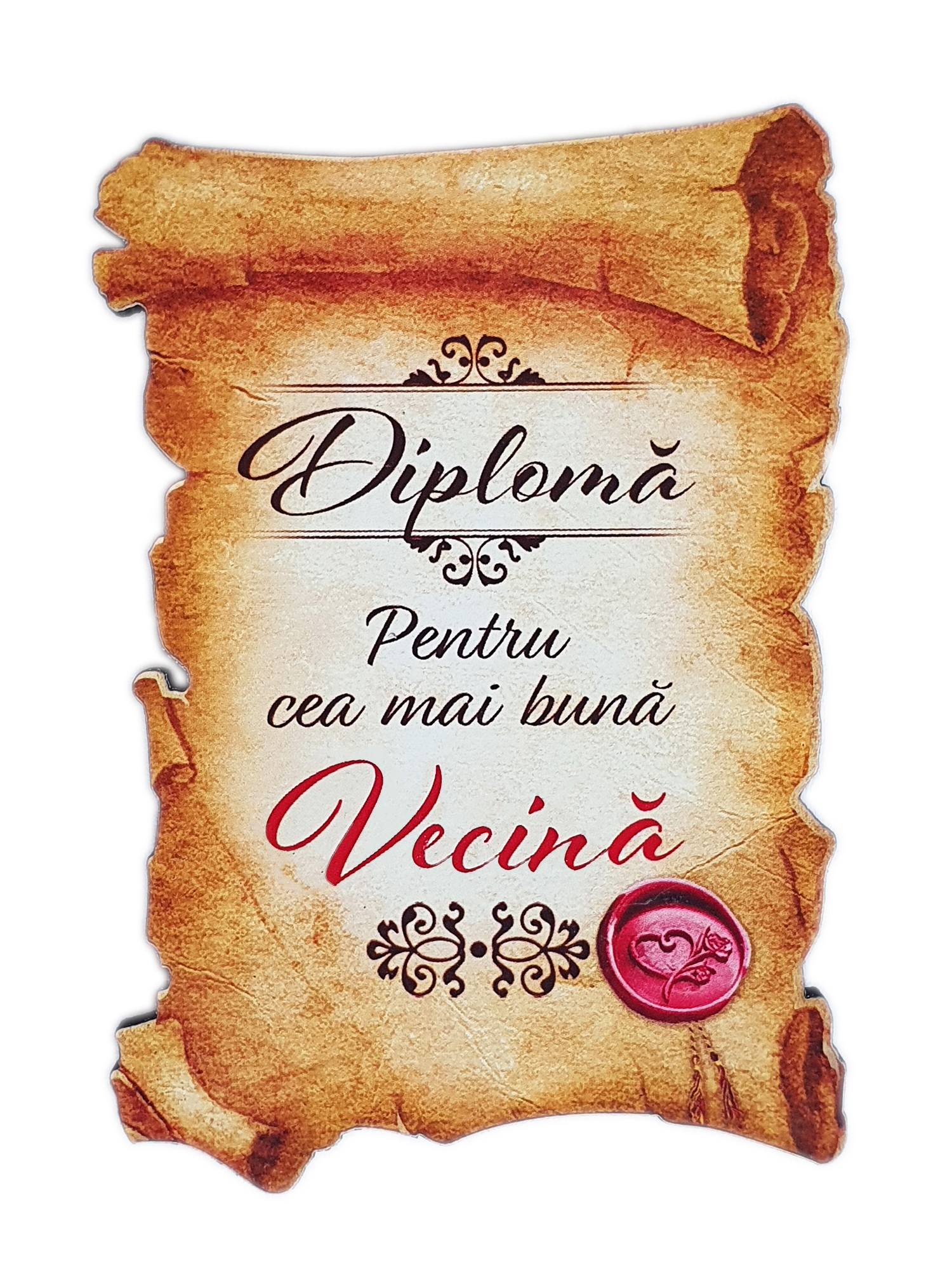 Magnet de frigider - Diploma pentru cea mai buna vecina
