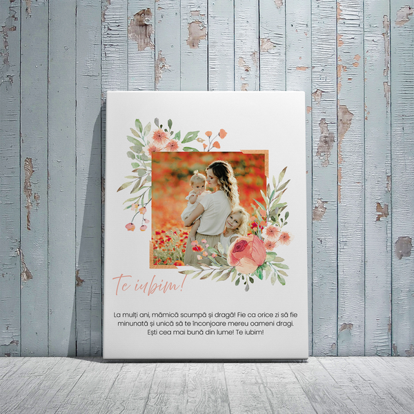 Tablou canvas personalizat cu poză – Te iubim! Tablou canvas personalizat cu poză – Te iubim!