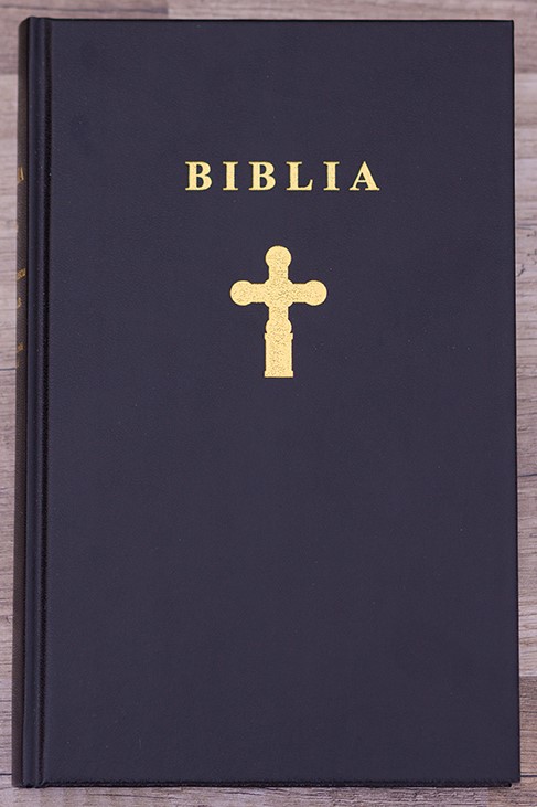 Biblia Cornilescu revizuita, marime medie catre mare 3/4, coperta tare, neagra,  cu cruce [SB 073 CT]