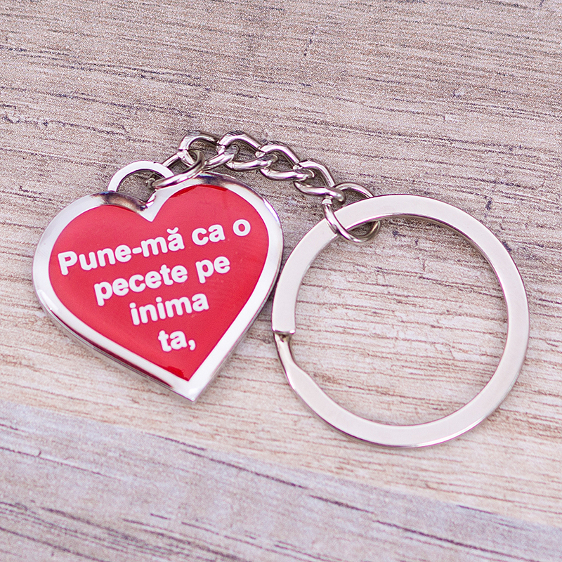 Breloc metal rosu - Pune-ma ca o pecete Breloc metal rosu - Pune-ma ca o pecete