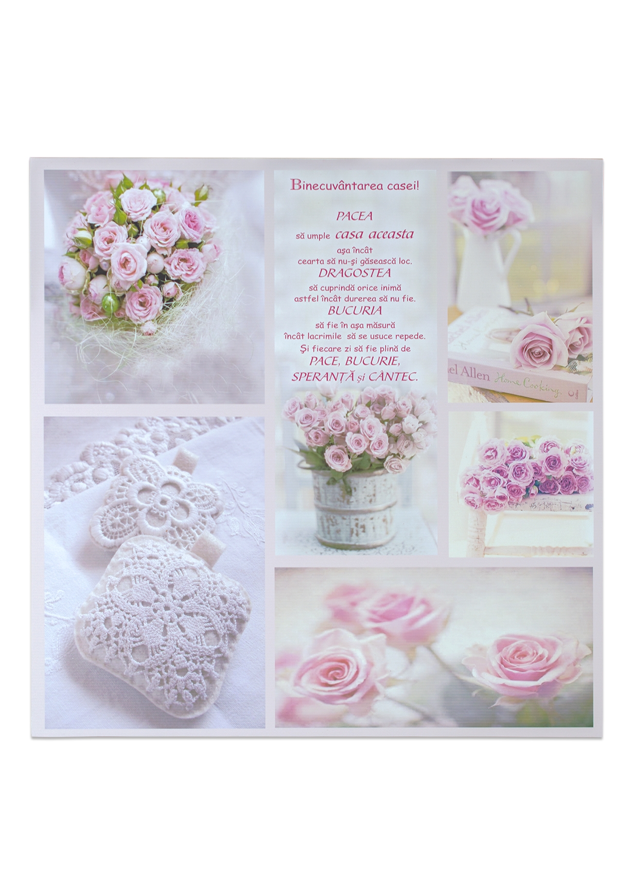 Tablou colaj vintage - Binecuvântarea casei (30x30 cm) Tablou colaj vintage - Binecuvântarea casei (30x30 cm)