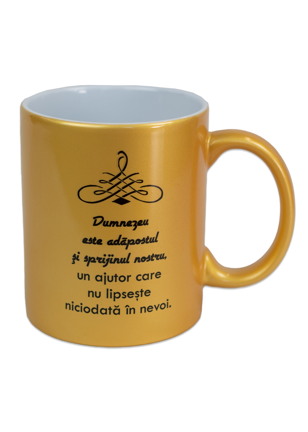 Cana auriu mat - Dumnezeu este adapostul si sprijinul nostru/De aceea nu ne temem (Psalmii 46:1,2) Cana auriu mat - Dumnezeu este adapostul si sprijinul nostru/De aceea nu ne temem (Psalmii 46:1,2)