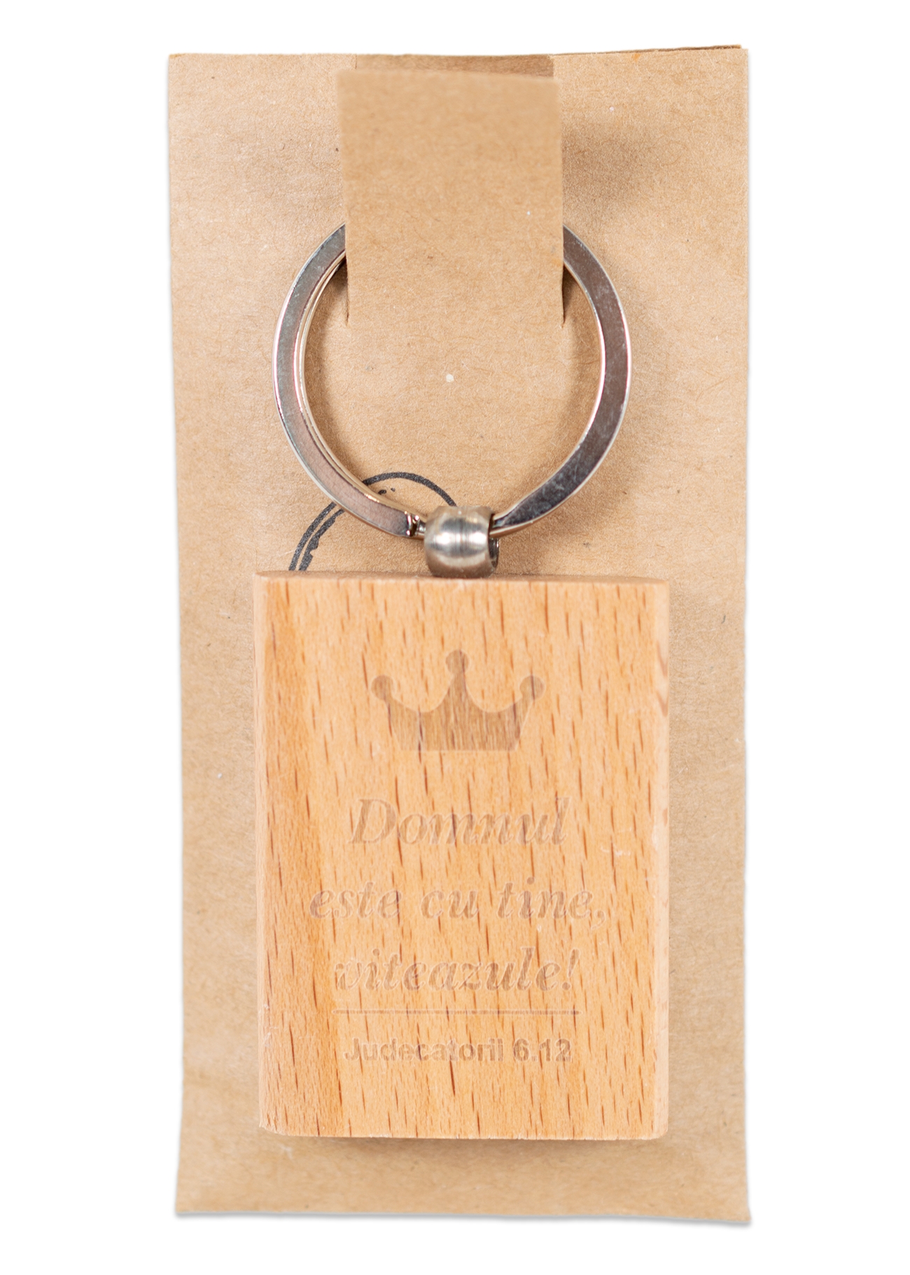 Breloc din lemn - "Domnul este cu tine,viteazule!" - Judecatorii 6:12 Breloc din lemn - "Domnul este cu tine,viteazule!" - Judecatorii 6:12