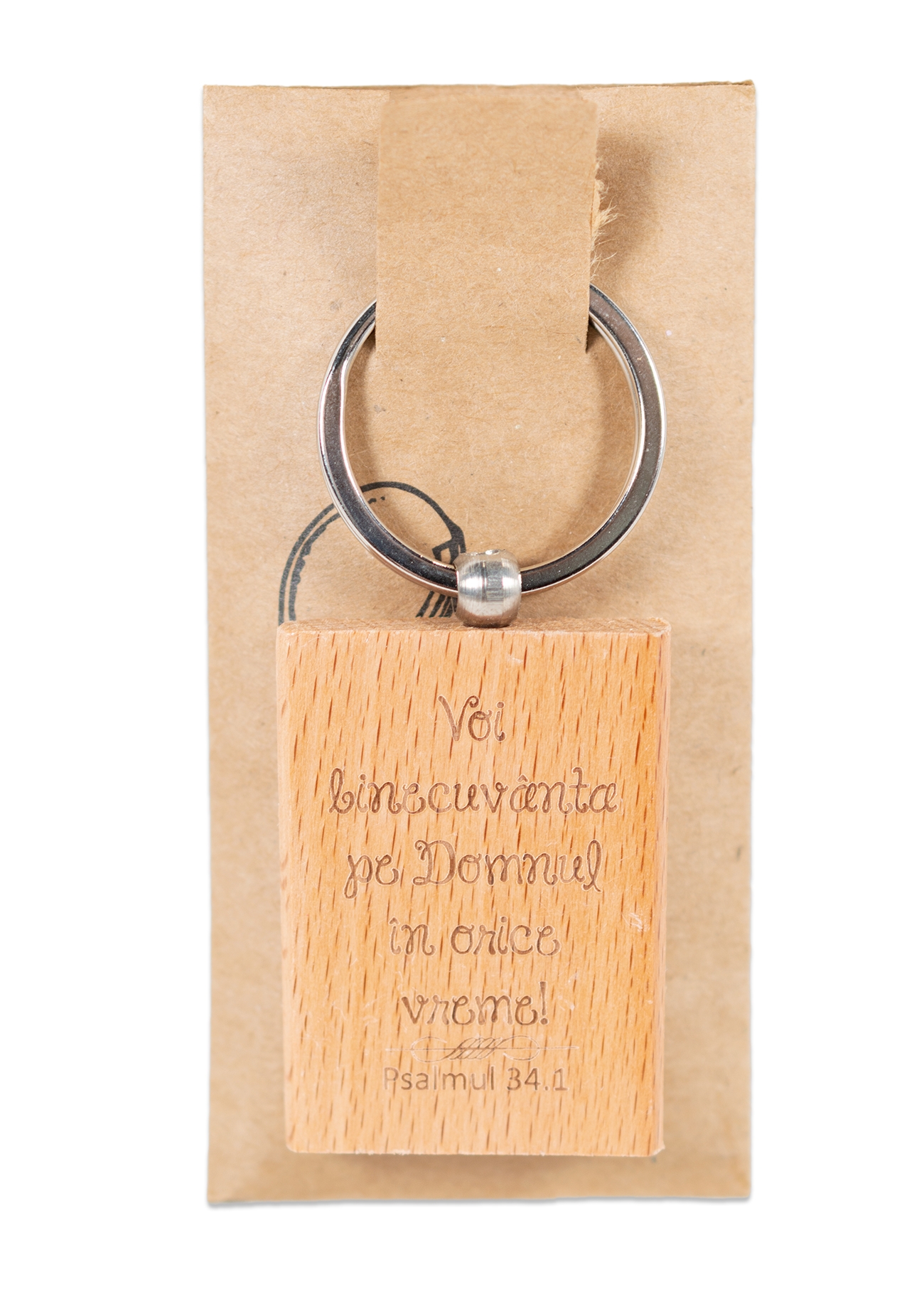 Breloc din lemn - "Voi binecuvanta pe Domnul..." - Psalmul 34:1 Breloc din lemn - "Voi binecuvanta pe Domnul..." - Psalmul 34:1