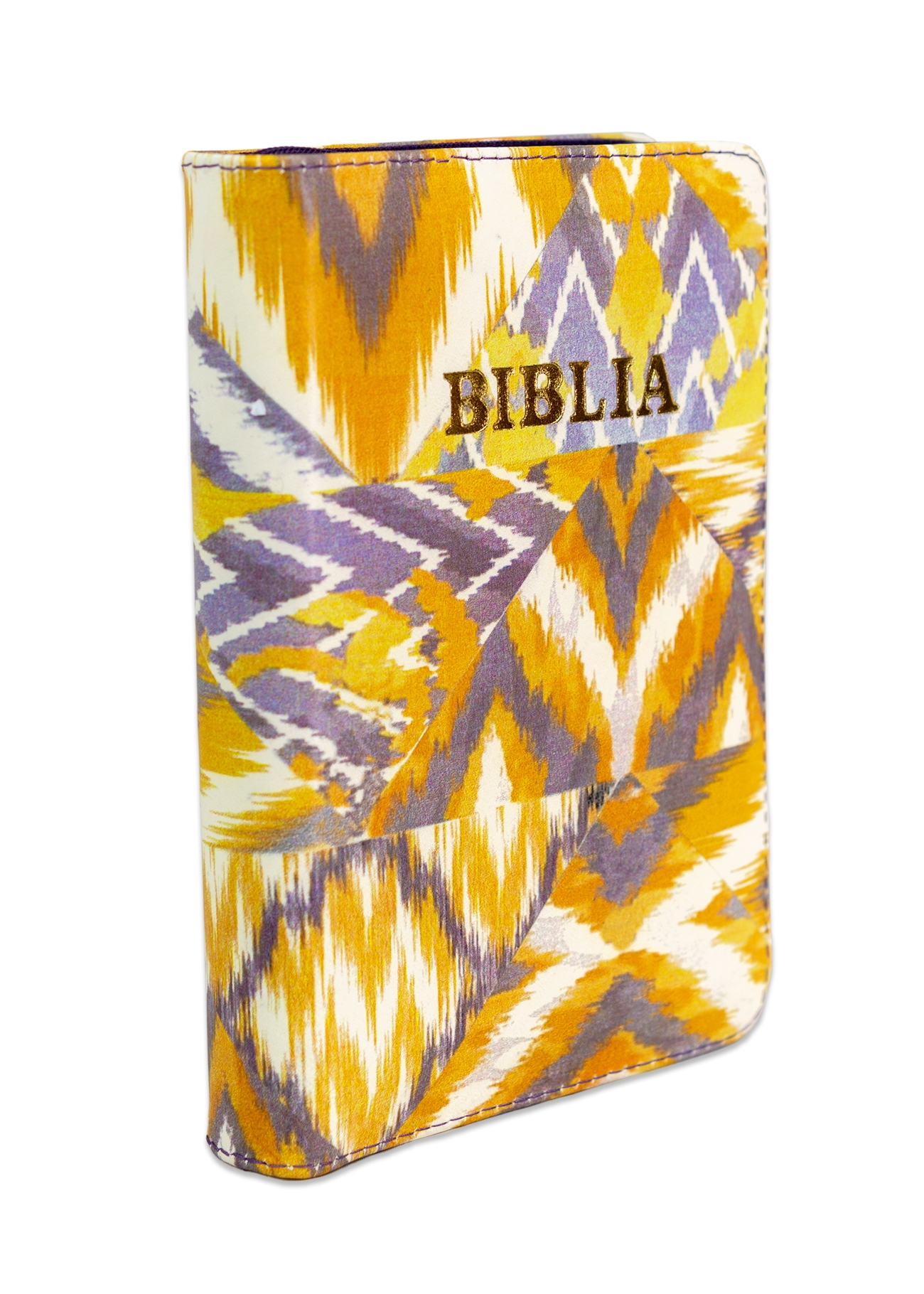 Biblia format mic, din piele, culoare multicolor, index, fermoar, margini argintii, cuv. lui Isus in rosu [047 PFI]