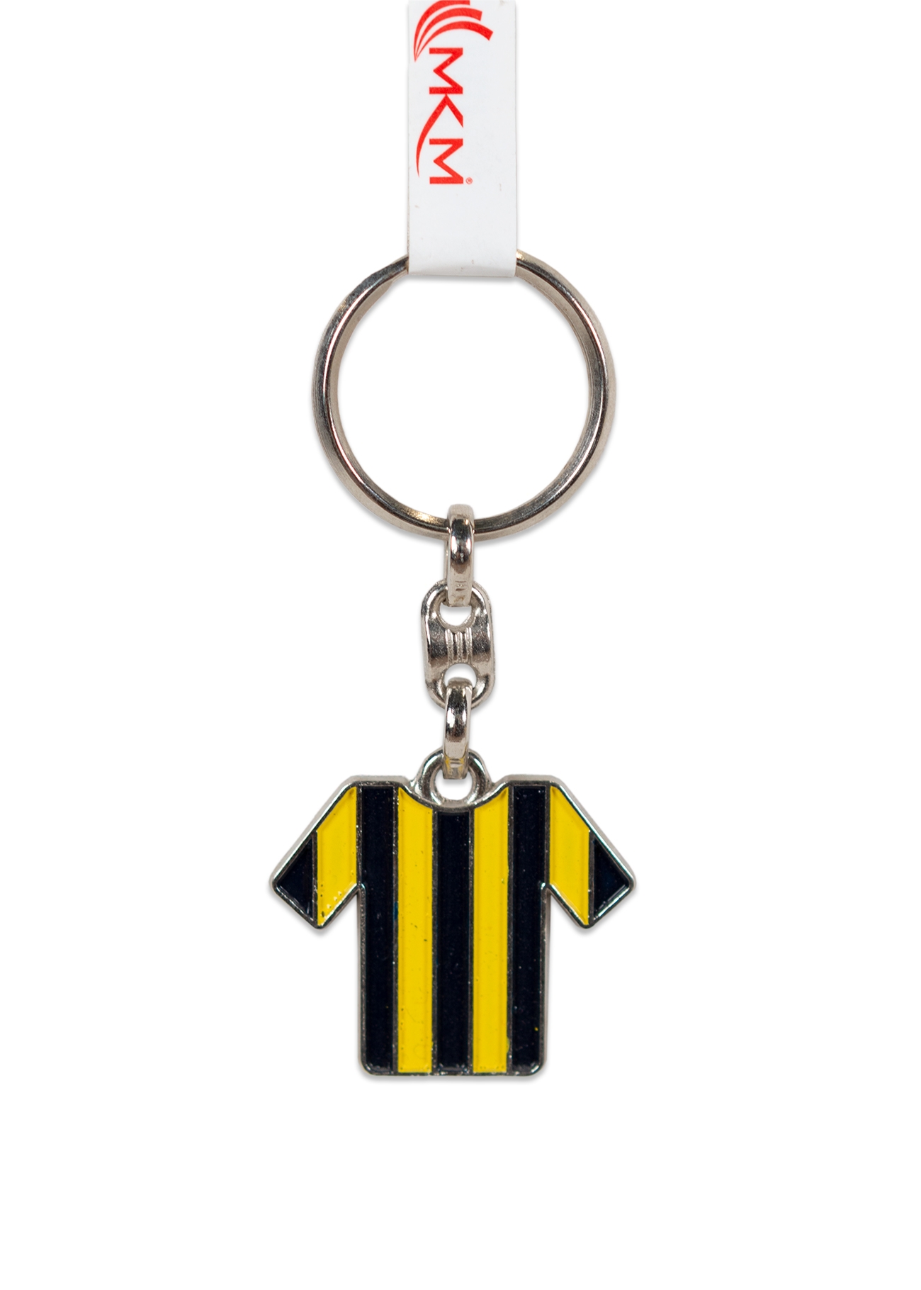 Breloc metalic, tricou negru cu galben Breloc metalic, tricou negru cu galben