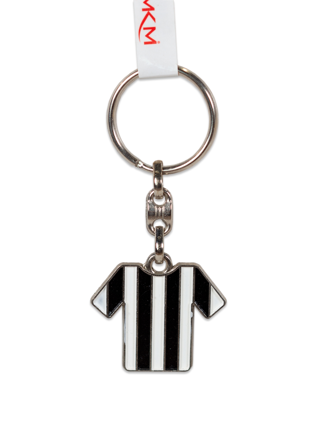 Breloc metalic, tricou alb-negru Breloc metalic, tricou alb-negru
