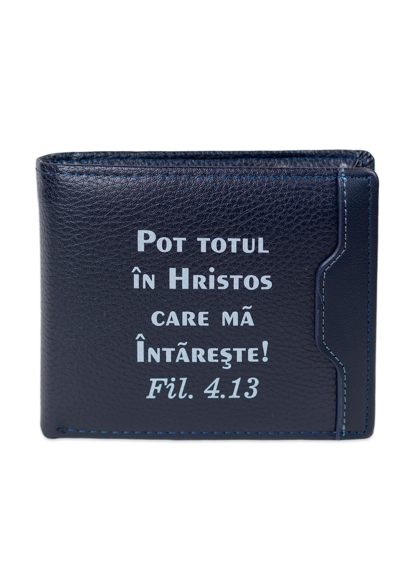 Portofel bărbați cu imprimeu  -  "Pot totul în Hristos"  (bleumarin) Portofel bărbați cu imprimeu  -  "Pot totul în Hristos"  (bleumarin)