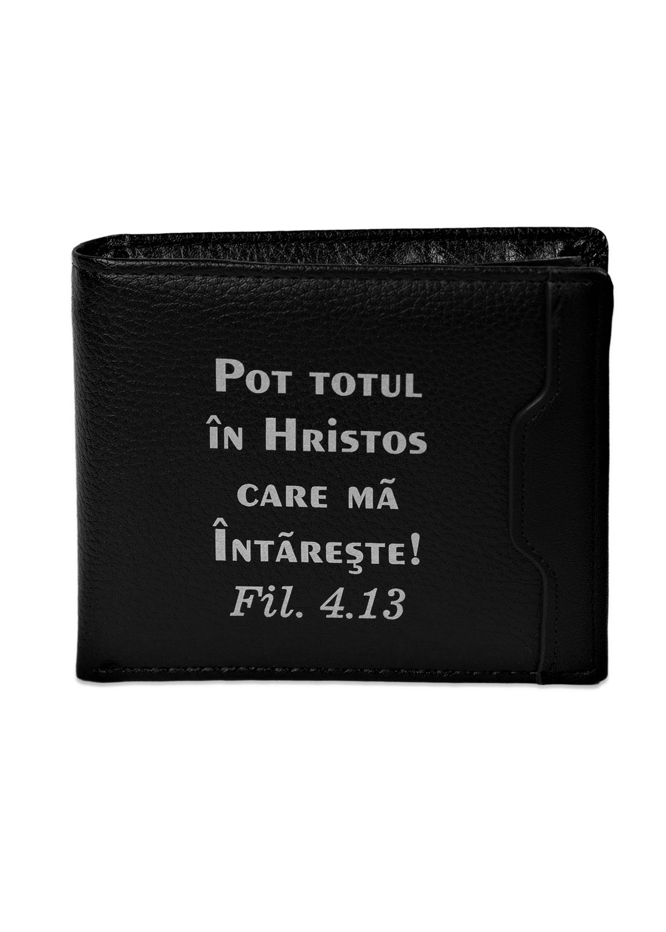 Portofel bărbați cu imprimeu  -  "Pot totul în Hristos"  (negru) Portofel bărbați cu imprimeu  -  "Pot totul în Hristos"  (negru)