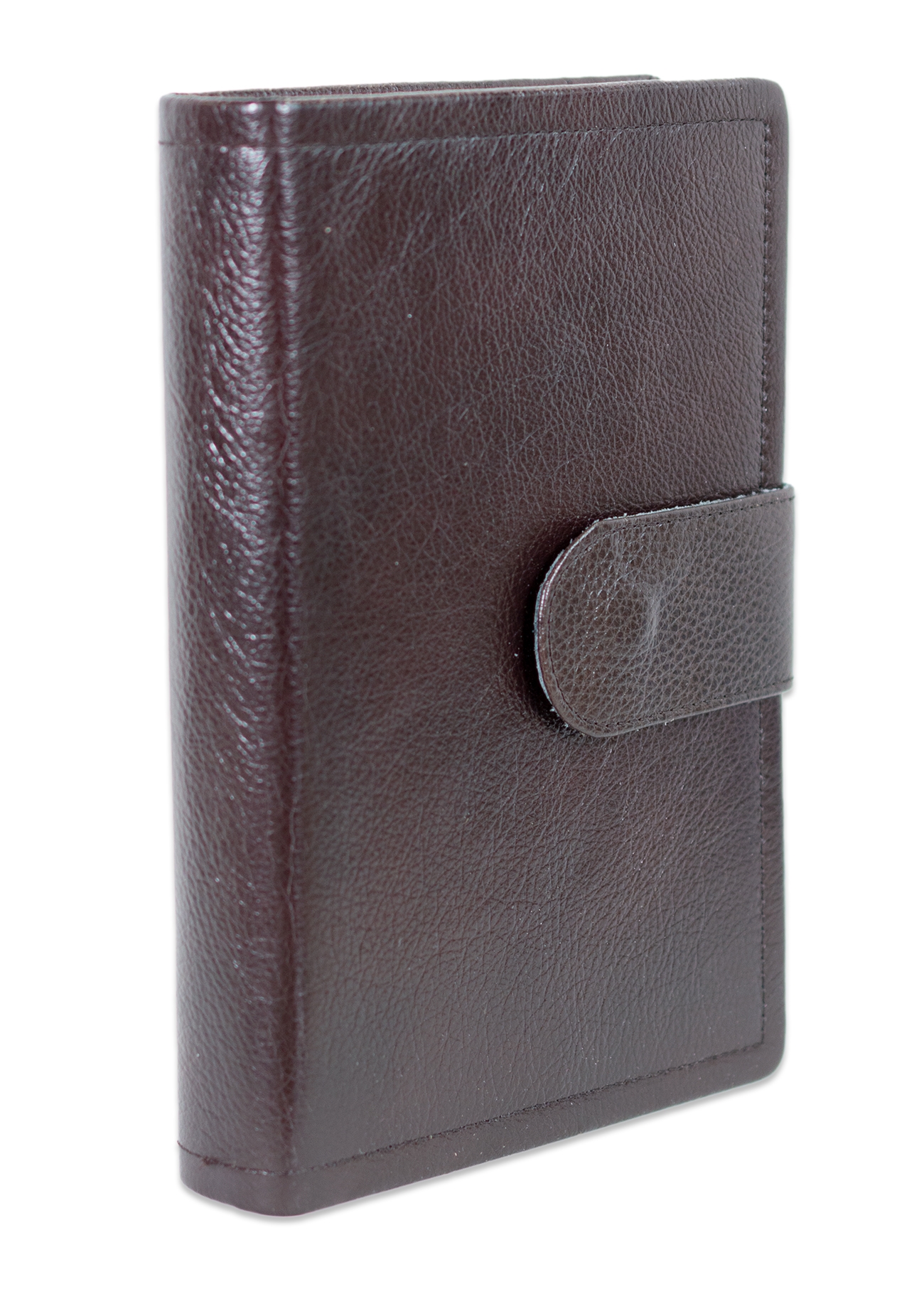 Biblia marime medie, bordo închis texturat, piele, inchidere baretă cu capsă, margini aurii, index, cuv. lui Isus cu rosu [MAR 057 PBI]