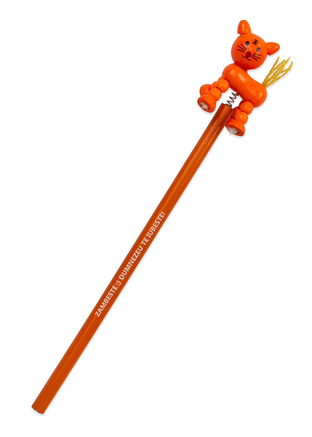 Creion cu mesaj crestin - Zâmbește Dumnezeu te iubește!  (portocaliu) Creion cu mesaj crestin - Zâmbește Dumnezeu te iubește!  (portocaliu)