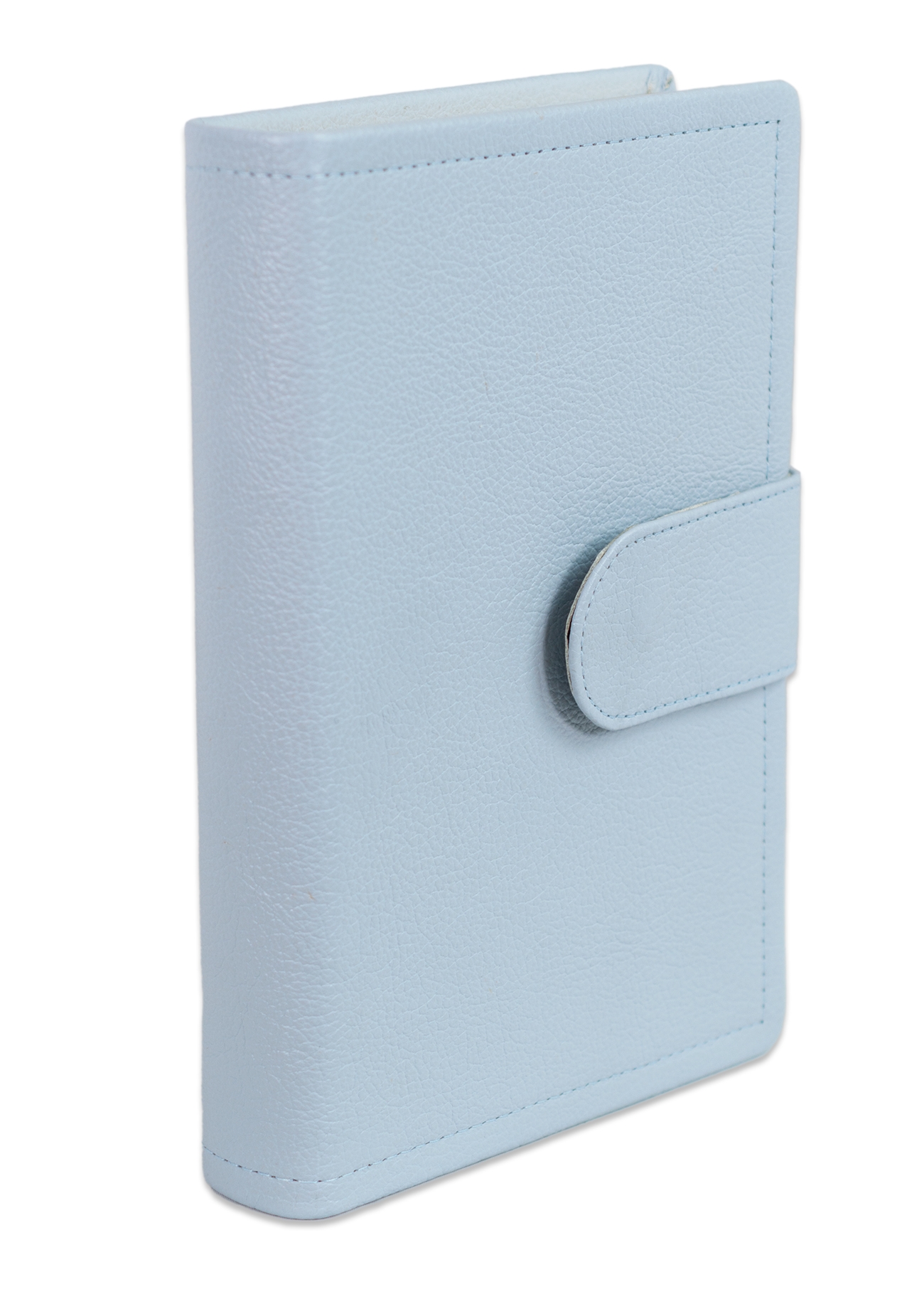 Biblia marime medie, gri, piele, inchidere baretă cu capsă, margini aurii, index, cuv. lui Isus cu rosu [MAR 057 PBI]