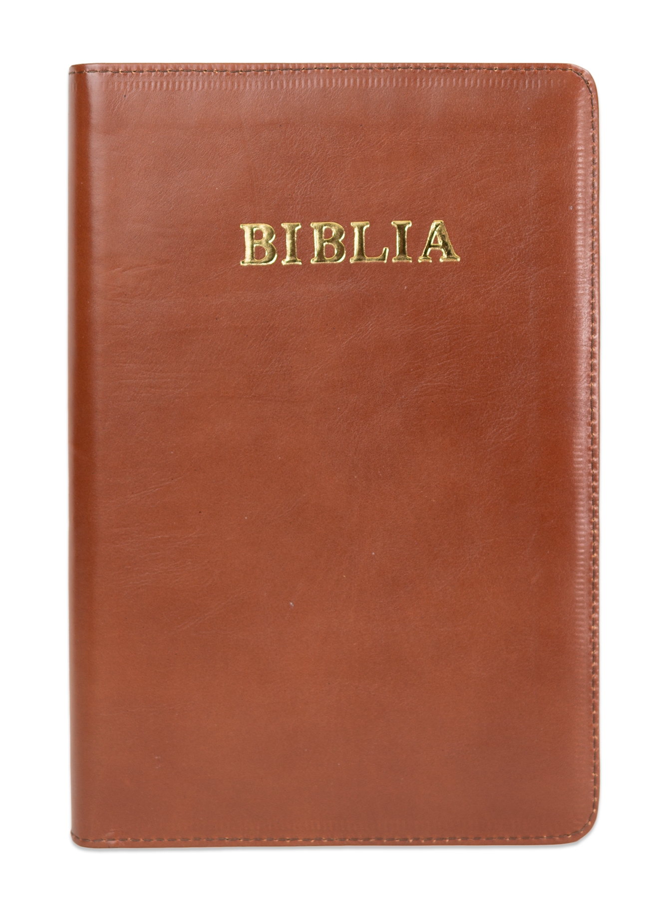 Biblie mare, piele, culoare caramizie, fermoar, index, margini argintii, cuv. Isus cu rosu [SI 073 PFI]