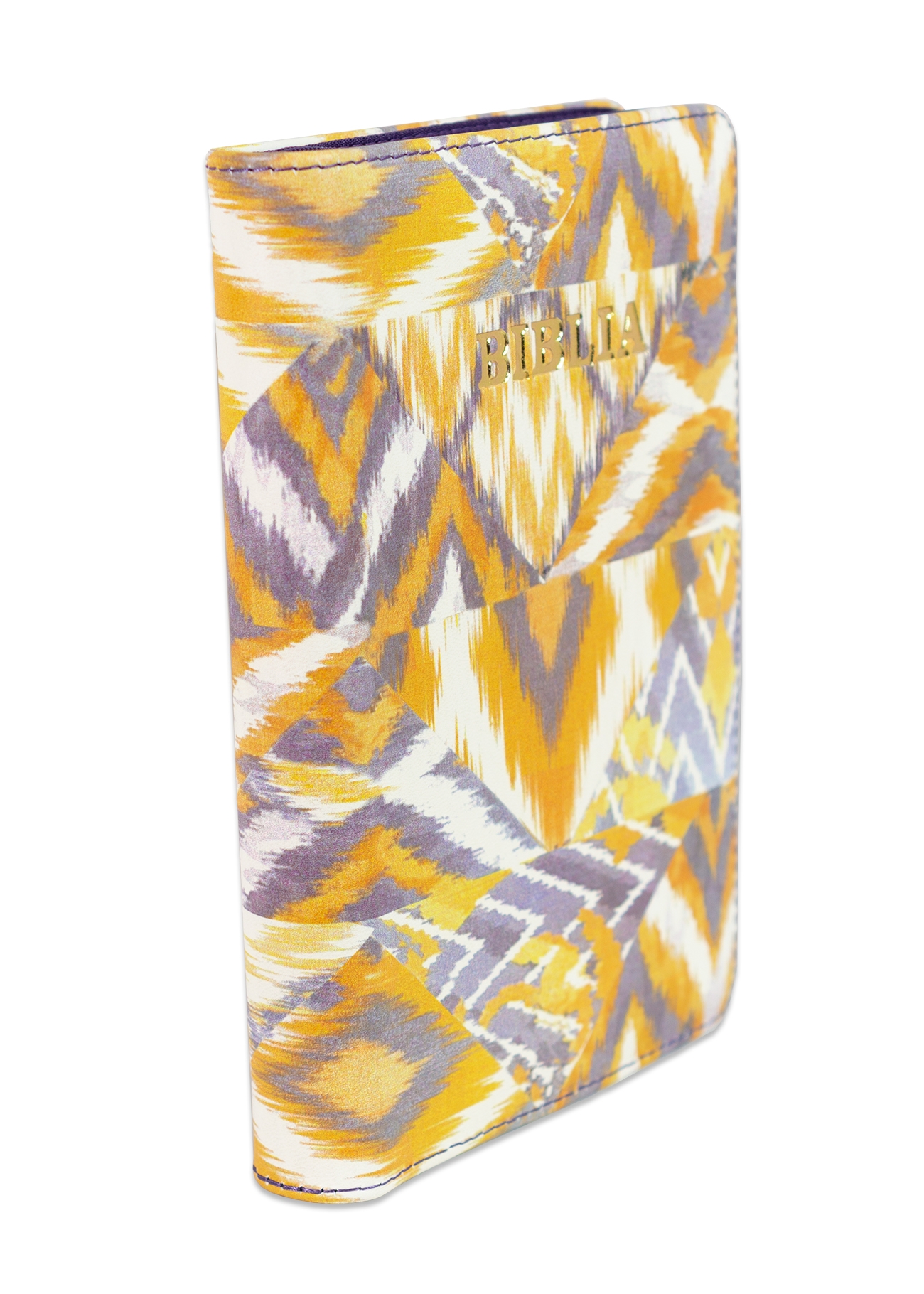 Biblie din piele, marime medie, culoare multicolor, fermoar, margini albe, cuv. lui Isus cu rosu [053]