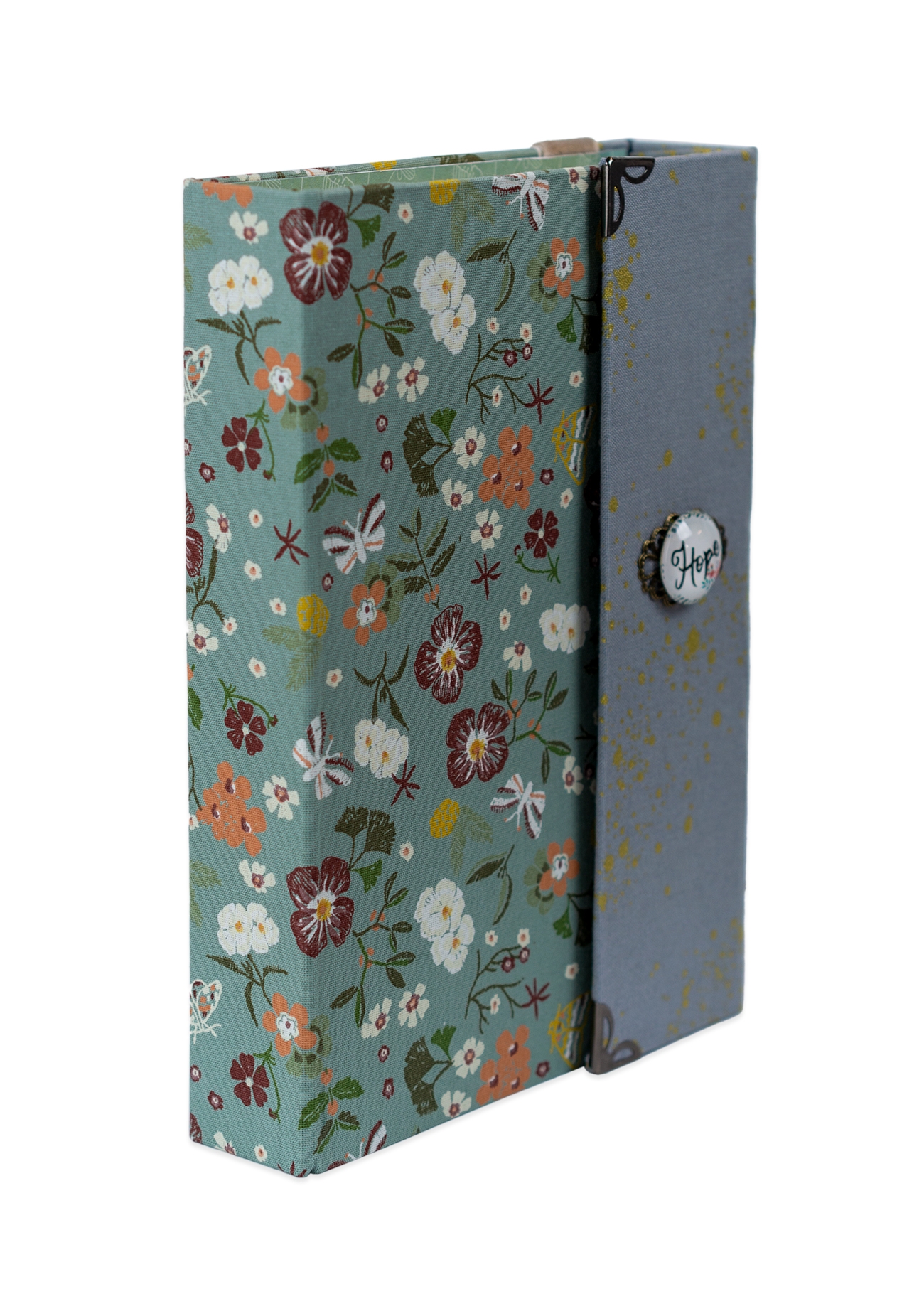 Biblia handmade, model 88, marime medie, inchidere cu clapeta, coperta tare textila, margini aurii, index, cuv. lui Isus cu rosu [SI 057 HM]